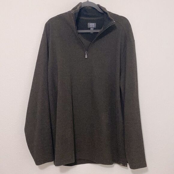 Joseph Abboud Other - Joseph Abboud Cotton Knit Half Zip Brown Pullover Sweater Size XL